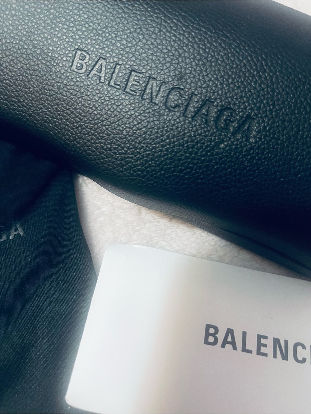 Balenciaga Black Embossed Sunglasses Case